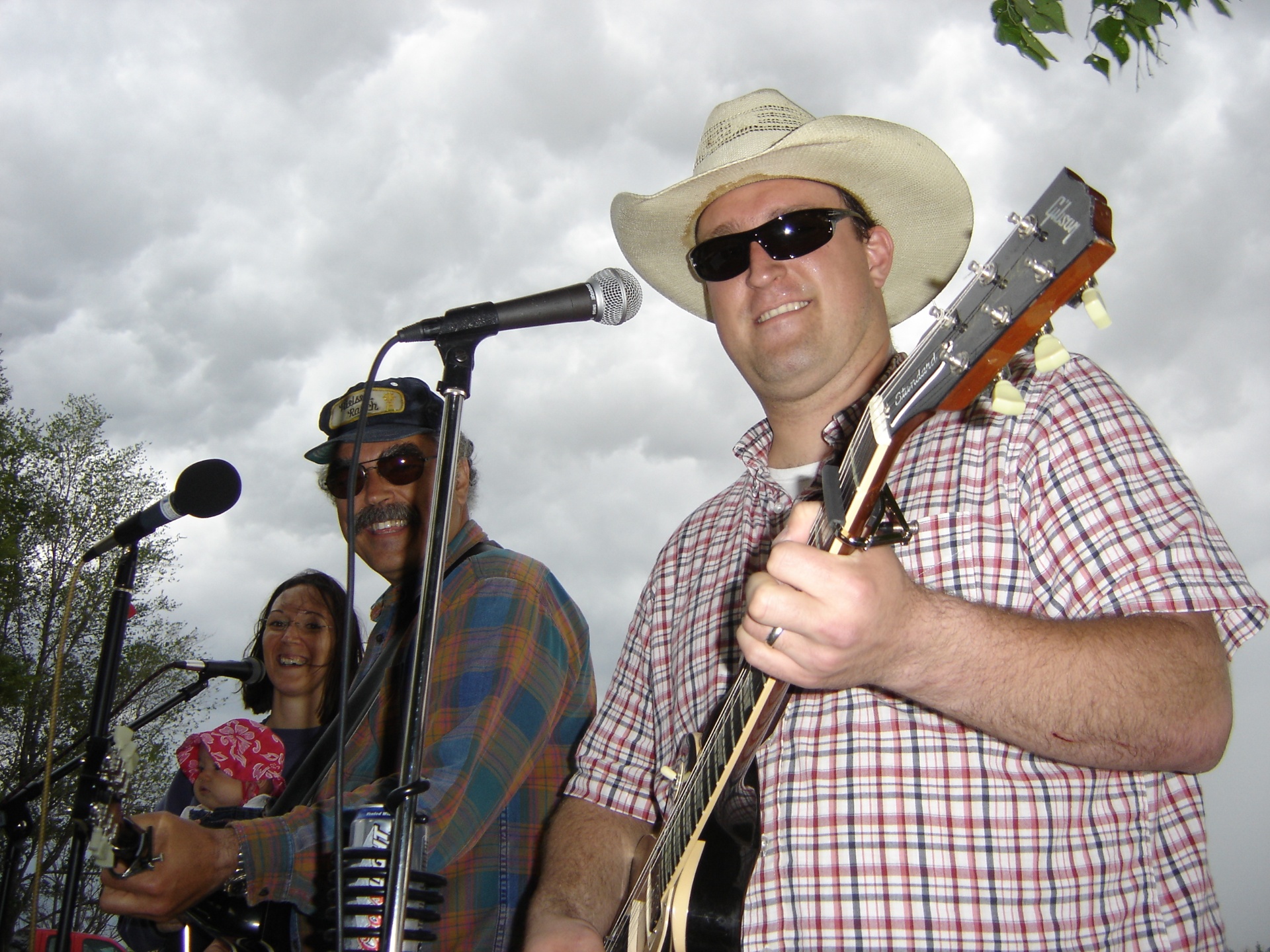 Outdoor stage with the band